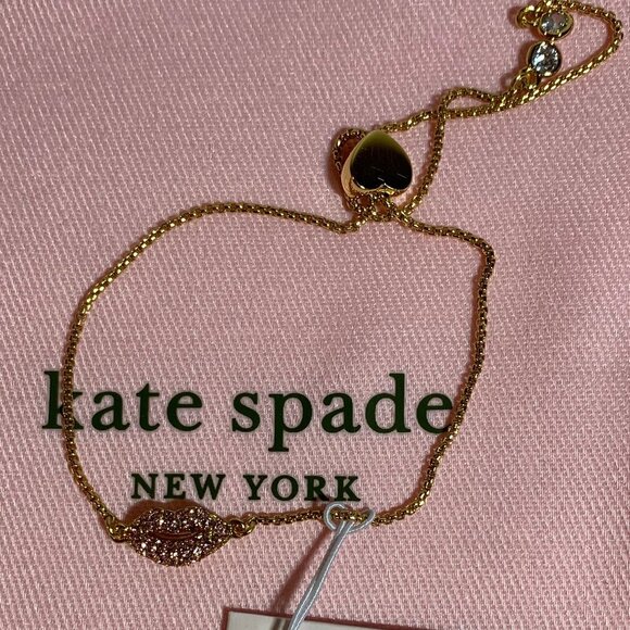 Kate Spade Pink Pave CZ Mini Lip Slider Bracelet - Picture 1 of 6